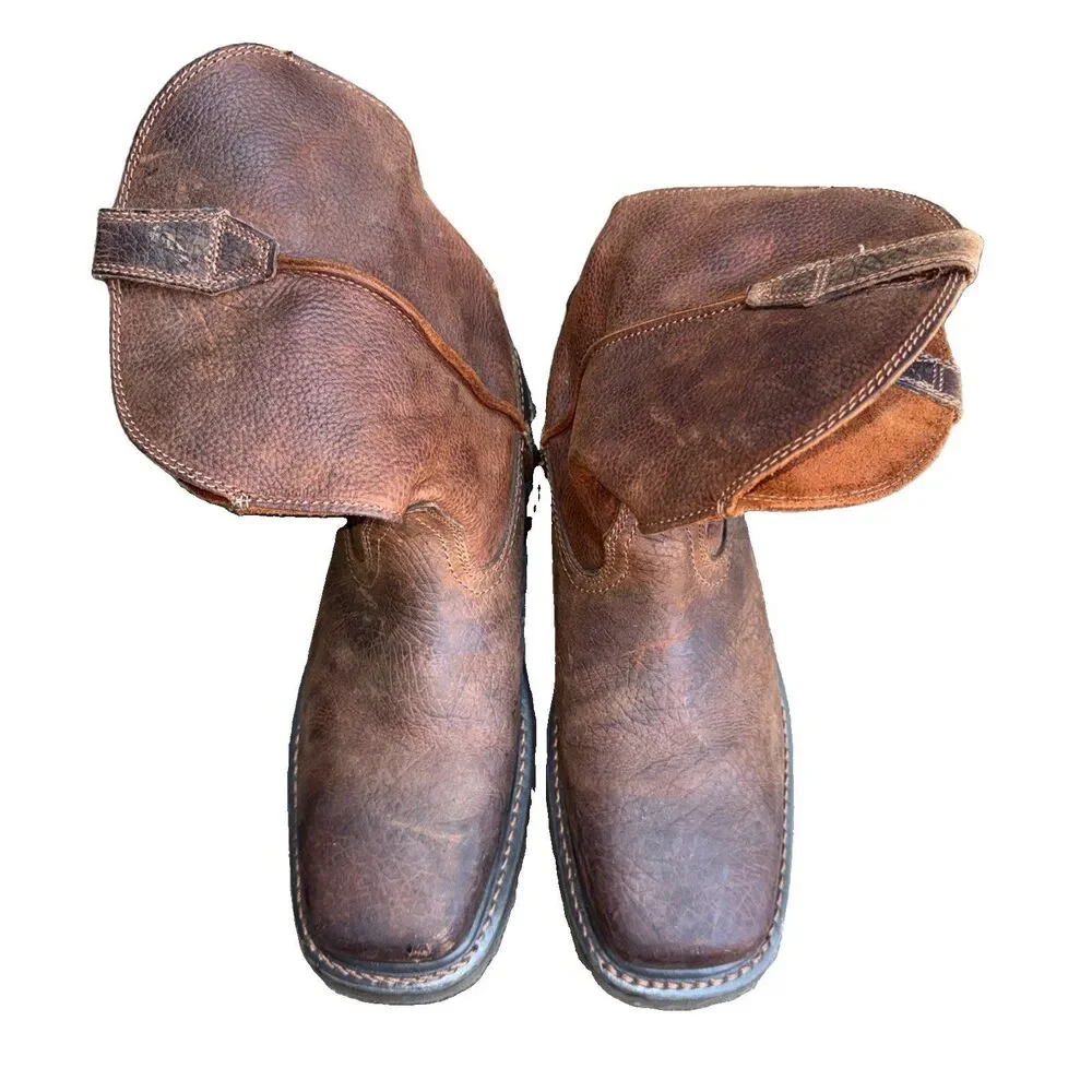 Ariat Rambler Western Boot Brown F2413-11 Leather Square Toe Western Boots 9.5D